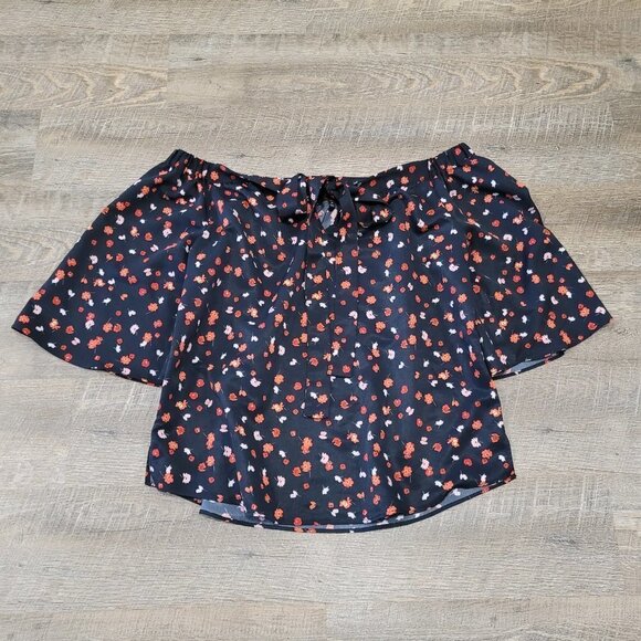 7 FOR ALL MANKIND | Floral Print Off the Shoulder Blouse Top | Sz. S - Picture 1 of 5